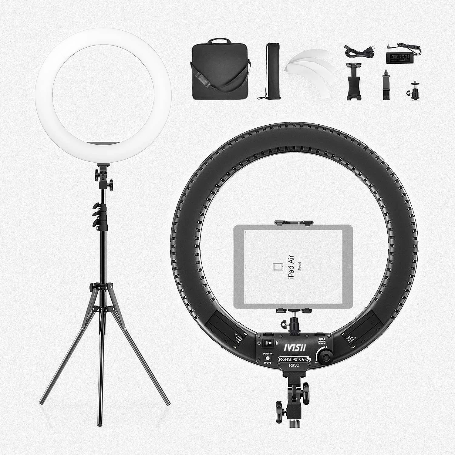  IVISII 18 inch Ring Light with Stand and Phone Holder